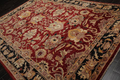 8'6" x 11'7" Hand Knotted Peshawar Stone wash Vegetable dyes 100% Wool Area Rug Rusty Red