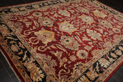 8'6" x 11'7" Hand Knotted Peshawar Stone wash Vegetable dyes 100% Wool Area Rug Rusty Red