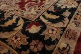 9x12 Rusty Red, Charcoal, Beige Color Hand Knotted All-Over 100% Wool Traditional Oriental Rug