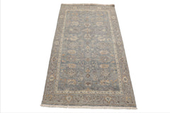 LoomBloom Slate 3'x5' Traditional Distressed Quality Hand Knotted Wool Oriental Area Rug