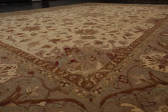 9x12 Beige, Gray, Brown Color Hand Knotted All-Over 100% Wool Traditional Oriental Rug
