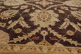 9x12 Brown, Tan, Light Gold Color Hand Knotted All-Over 100% Wool Traditional Oriental Rug
