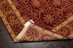 8x10 Red, Gold, Beige Color Hand Knotted All-Over 100% Wool Transitional Oriental Rug