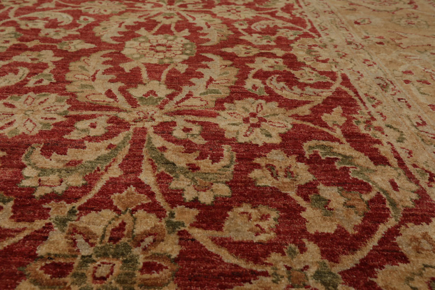 9x12 Rusty Red, Caramel, Tan Color Hand Knotted All-Over 100% Wool Traditional Oriental Rug