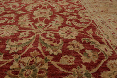 9x12 Rusty Red, Caramel, Tan Color Hand Knotted All-Over 100% Wool Traditional Oriental Rug