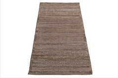 LoomBloom Brown 3'x5' Afghan Moroccan Tribal Geometric Hand Knotted Wool Oriental Area Rug