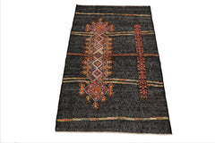 LoomBloom Charcoal 3'x5' Afghan Moroccan Tribal Geometric Hand Knotted Wool Oriental Area Rug