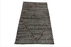 LoomBloom Charcoal 3'x5' Afghan Moroccan Tribal Geometric Hand Knotted Wool Oriental Area Rug