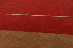 9x12 Terracotta, Brown, Beige Color Hand Knotted All-Over 100% Wool Traditional Oriental Rug