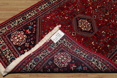 3x5 Red, Navy, Ivory Color Hand Knotted Abadeh Wool & Silk Traditional Oriental Rug