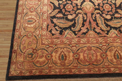 9x12 Gold, Gold, Aqua Color Hand Knotted Floral 100% Wool Traditional-Persian/Oriental Oriental Rug