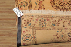 3x5 Beige, Brown, Rose Color Hand Knotted Nain Wool Traditional Oriental Rug