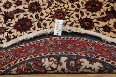 Round Ivory, Rust, Rose Color Hand Knotted Bidjar Round Wool & Silk Traditional Oriental Rug