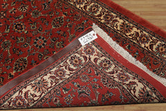 3x6 Burnt Orange, Ivory, Aqua Color Hand Knotted Bidjar Wool & Silk Traditional Oriental Rug