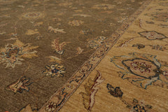 9x12 Multi, Camel, Taupe Color Hand Knotted All-Over 100% Wool Traditional Oriental Rug