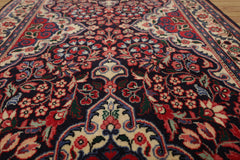 Runner Navy, Ivory, Red Color Hand Knotted Jozan Sarouk Wool Traditional Oriental Rug