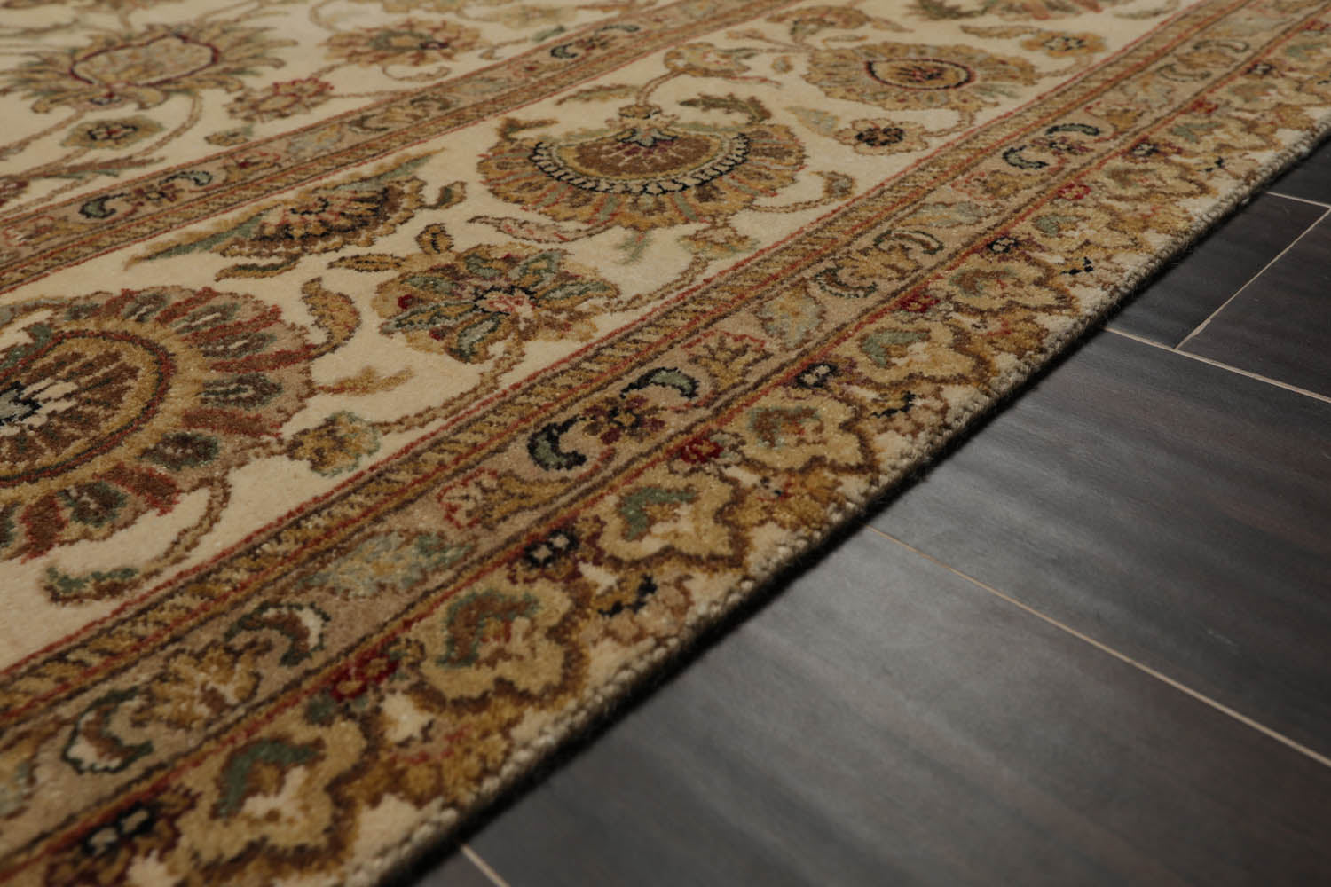 9x12 Beige, Tan, Green Color Hand Knotted All-Over 100% Wool Traditional Oriental Rug