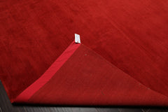 9x12 Red, , Color Hand Knotted All-Over 100% Wool Modern Oriental Rug