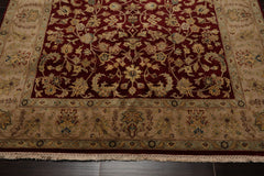 6x9 Wine, Taupe, Beige Color Hand Knotted All-Over 100% Wool Traditional Oriental Rug