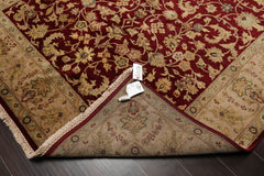 6x9 Wine, Taupe, Beige Color Hand Knotted All-Over 100% Wool Traditional Oriental Rug