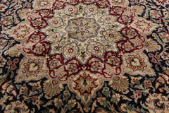 6x9 Navy, Burgundy, Beige Color Hand Knotted All-Over 100% Wool Traditional Oriental Rug
