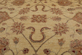 8x10 Beige, Caramel, Gray Color Hand Knotted All-Over 100% Wool Traditional Oriental Rug
