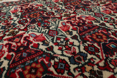 2x3 Ivory, Red, Black Color Hand Knotted Abadeh Wool Traditional Oriental Rug