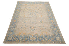 Afghan Oushak 9x12 Hand Knotted Gray Wool Oriental Area Rug Traditional