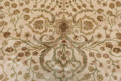 6x9 Beige, Brown, Multi Color Hand Knotted All-Over 100% Wool Traditional Oriental Rug