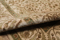 6x9 Beige, Brown, Multi Color Hand Knotted All-Over 100% Wool Traditional Oriental Rug
