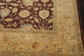 9x12 Brown, Caramel, Blue Color Hand Knotted All-Over 100% Wool Traditional Oriental Rug