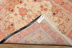 3x4 Ivory, rose, Gray Color Hand Knotted Tabriz Wool & Silk Traditional Oriental Rug