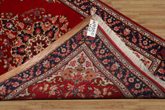 3x5 Red, Navy, Ivory Color Hand Knotted Tabriz Wool Traditional Oriental Rug