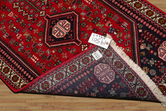 3x5 Red, Navy, Ivory Color Hand Knotted Abadeh Wool Traditional Oriental Rug