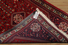 3x5 Red, Navy, Ivory Color Hand Knotted Abadeh Wool Traditional Oriental Rug