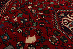 3x5 Red, Ivory, Navy Color Hand Knotted Abadeh Wool Traditional Oriental Rug