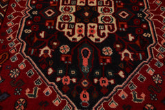 Square Navy, Ivory, Red Color Hand Knotted Abadeh Wool Traditional Oriental Rug