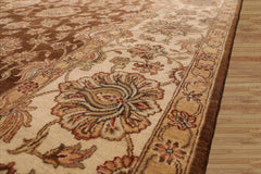 8x10 Brown, Beige, Tan Color Hand Knotted Floral 100% Wool Traditional-Persian/Oriental Oriental Rug