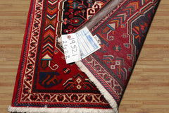 Square Black, red, Ivory Color Hand Knotted Abadeh Wool Traditional Oriental Rug