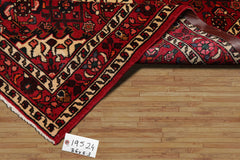 3x5 Red, Ivory, Blue Color Hand Knotted Abadeh Wool Traditional Oriental Rug