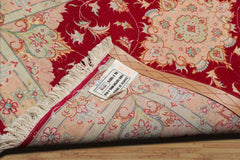 2x4 Fuschia, Rose, Ivory Color Hand Knotted Tabriz Wool & Silk Traditional Oriental Rug
