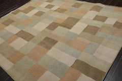 8x10 Moss, Beige, Mint Color Machine Made All-Over 100% Wool Modern Oriental Rug