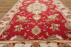 2x4 Rose, Ivory, Green Color Hand Knotted Tabriz Wool & Silk Traditional Oriental Rug
