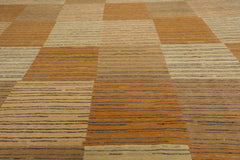 8x10 Beige, Brown, Gray Color Hand Knotted All-Over 100% Wool Contemporary Oriental Rug