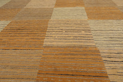 8x10 Beige, Brown, Gray Color Hand Knotted All-Over 100% Wool Contemporary Oriental Rug