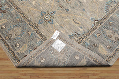 9X12 Gray Beige, Tan, Turquoise Color Hand Knotted Khyber Wool Traditional Oriental Rug