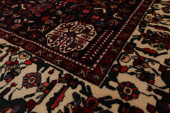 6x9 Red, Navy, Ivory Color Hand Knotted Joshican Abaden Wool Traditional Oriental Rug