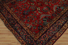6x9 Red, navy, Beige Color Hand Knotted Tabriz Old Wool Traditional Oriental Rug