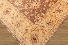 8x10 Brown, Gold, Tan Color Hand Knotted Floral 100% Wool Traditional-Persian/Oriental Oriental Rug