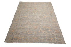 Afghan Oushak 9x12 Gray Hand Knotted Oriental Area Rug Traditional Wool